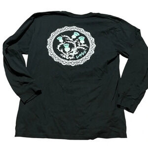 VANS Long Sleeve Graphic Tee Size Large Black Teal Classic Skater Tilly’s Pacsun